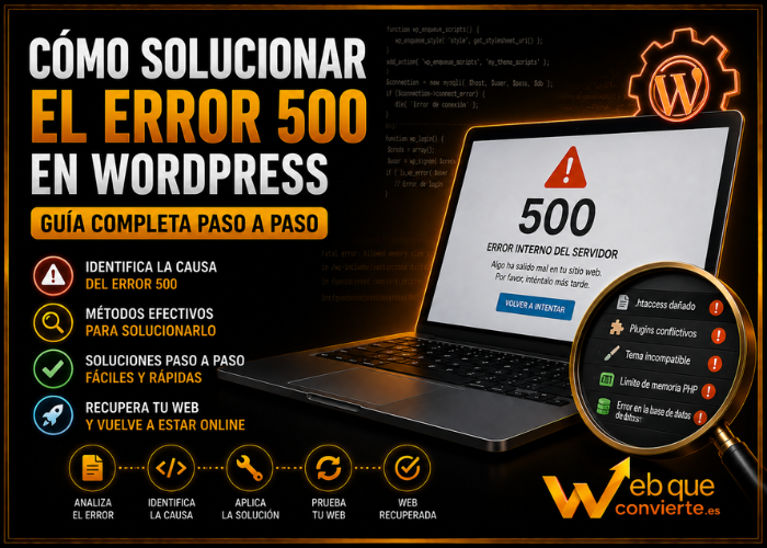 web que concierte - Error 500 - Wordpress
