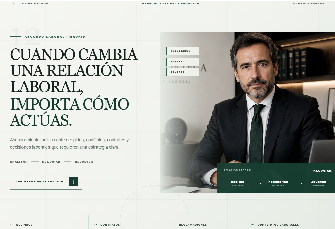 Diseño web Javier Ortega - Derecho Laboral